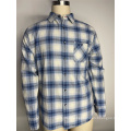 Contrast Plaid Collar Long Sleeved Shirt